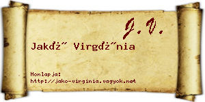 Jakó Virgínia névjegykártya